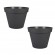 Lot de 2 Pots rond anthracite - diametre 60 cm  - 76 litres - Toscane 13614