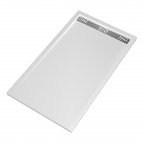 Receveur de douche extra plat blanc avec caniveau - 140 x 80 cm - Pure 2 AURLANE