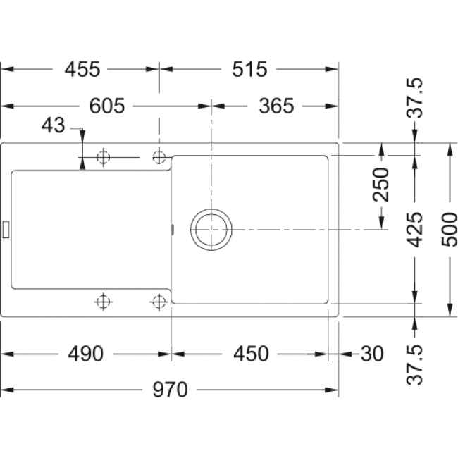 Schéma Évier Maris gamme MRG611-97 FRANKE