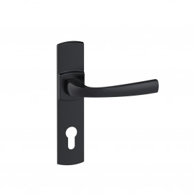 Poignées de porte sur plaques - entraxe 165 mm - noir mat Onyx - Muze VACHETTE