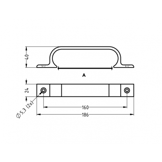 Schéma - Poignée à pattes en aluminium 4232:4233 - Entraxe 160mm - Bricozor.png HERMETA