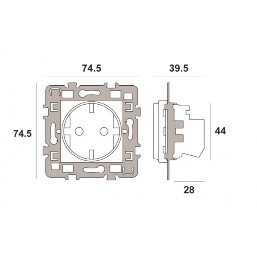 DEBFLEX Meccanico Presa Schuko 2P+T Bianco Con Coperchio E Supporto In Metallo | Kit Completo Per Installazione Elettrica Casual