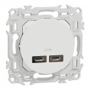 Prise chargeur double USB type C+C - 21W Power Delivery - Odace II SCHNEIDER