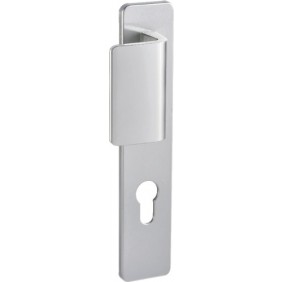 Poignées palière/béquille sur plaques clé I - aluminium argent - Kaza VACHETTE