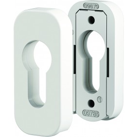 Paire de rosaces en zamak clé I fixation invisible pour béquilles Quad - blanc brillant VACHETTE