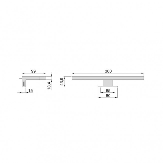 Schema Applique LED - 300 mm - pose en applique ou miroir - chromé - Virgo.jpeg EMUCA