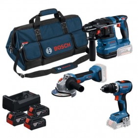 Pack 3 machines 18V + 3 batteries 5,0Ah + sac de transport - 0615A500AH BOSCH