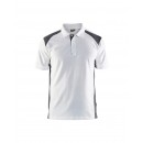 Polo de travail en coton piqué 3324 - blanc et gris foncé BLAKLADER