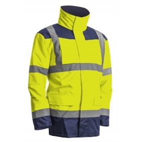 Parka 4 en 1 KANATA - parka + veste thermique - jaune et bleu marine Coverguard