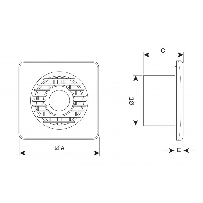Schéma Extracteur d'air - intermittent - à façade ultra-fine - Punto Filo Bricozor.jpg VORTICE