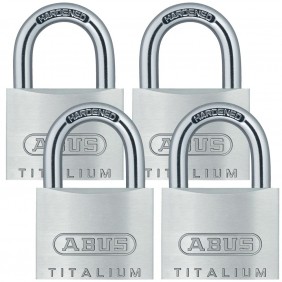 Lot de 4 cadenas à clé - en alu - anse cémentée - 54-40 TITALIUM™ ABUS
