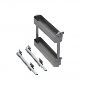Porte-bouteilles latéral extractible Harmony anthracite - 2 paniers EMUCA