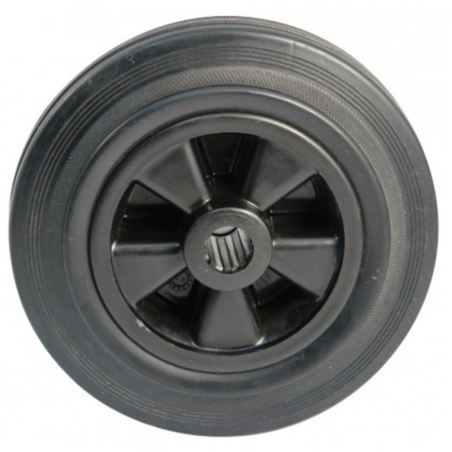 Roue à bandage caoutchouc noir - roulement à rouleaux AVL