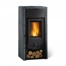 Poêle à bois 6,0 kW avec range-bûches - pierre Vulcan - Asia BII LA NORDICA EXTRAFLAME