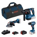 Pack 3 machines 18V + 2 batteries (2,0 et 4,0Ah) + sac de transport - 0615A50061 BOSCH