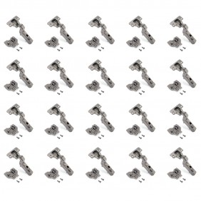 Charnières invisibles amortie 100° titane + embases Eurovis excentrique EMUCA