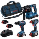 Pack 3 machines 18V + 3 batteries 4,0Ah + sac de transport - 0615A5003B BOSCH