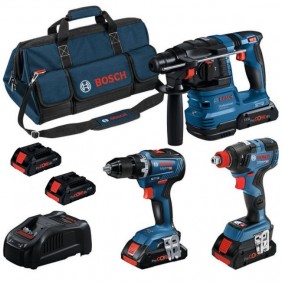 Pack 3 machines 18V + 3 batteries 4,0Ah + sac de transport - 0615A5003B BOSCH