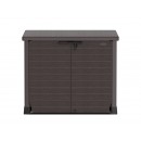 Garbage Box Shed Flat 1200L-Woodgrain - D Brown - Front.66.jpeg DURAMAX