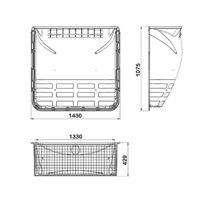 Cours anglaise à grille pour fenêtre 125x100 cm - usage piéton ACO