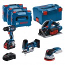 Pack 4 machines 18V+ 3 batteries (1x4,Ah+2x5,5Ah) + Chargeur -0 615 990 N36 BOSCH