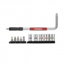 Pack clé 2 en 1 avec 5 embouts et 5 douilles 1/4" VESSEL