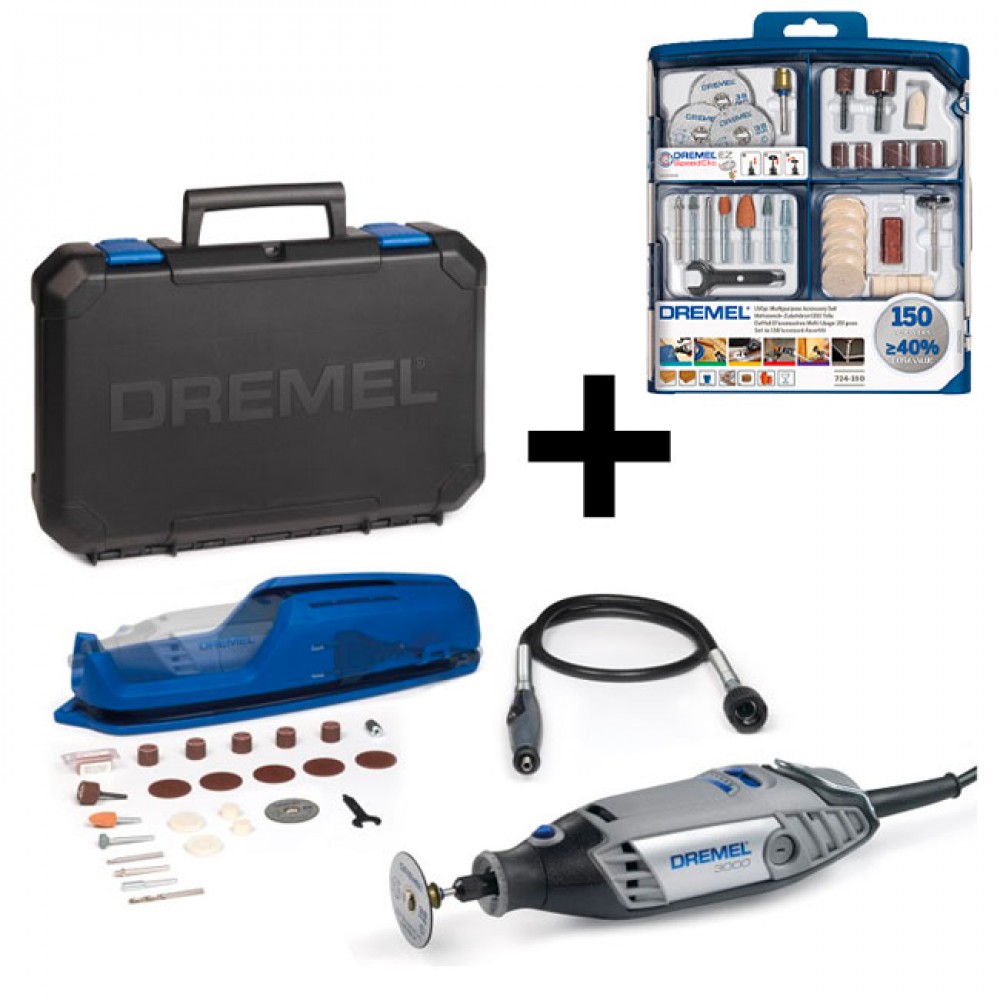 Kit outil multifonction avec 25 accessoires et Support, Dremel 3000 