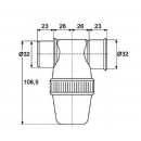 Siphon de parcours PVC horizontal à coller - diamètre 32 mm - YF1C NICOLL
