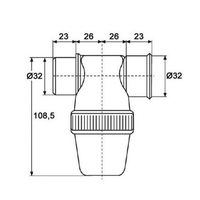 Siphon de parcours PVC horizontal à coller - diamètre 32 mm - YF1C NICOLL