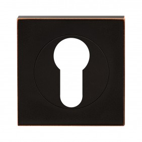 Rosace 3 pièces carrée en optique bronze antique - série EZ1340 - clé I KARCHER DESIGN