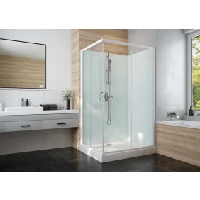 Cabine de douche à portes coulissantes verre transparent - Iziglass 2 LEDA
