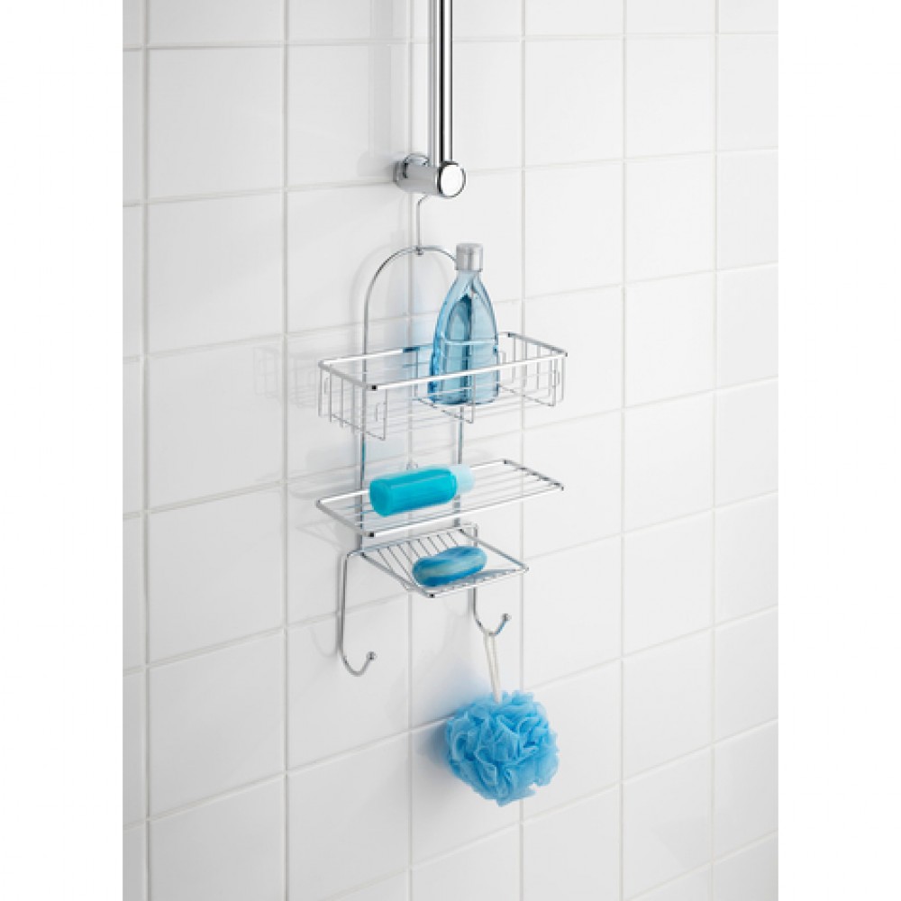 Étagère de douche à suspendre - Aldo - 2 paniers et crochets WENKO