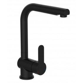 Mitigeur de cuisine noir mat à bec extractible - London SCHÜTTE