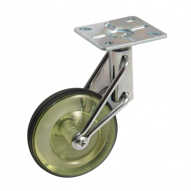 Roulette de meuble pivotante sur platine - roue vert translucide AVL