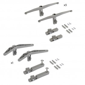 Paires de supports pour système modulaire Zero - 3 étagères et 1 module - gris EMUCA
