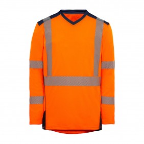 T-shirt haute visibilité à manches longues BALI GRS G25 - orange fluo T2S