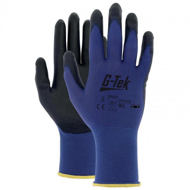 Gants anti-coupures G-tek - tricotés - nylon bleu - 33-E118 PIP