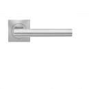 Poignées de porte sur rosaces carrées - série ER 45 Q - Madeira - satiné KARCHER DESIGN