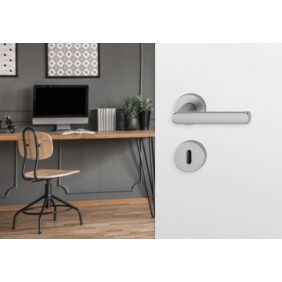 Poignées de porte sur rosaces Hambourg - finition inox HOPPE