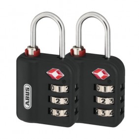 Cadenas à code à indicateur rouge spécial USA 147TSA noir - 3 molettes - x2 ABUS