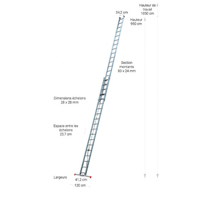 Echelle coulissante à corde - 2x19 échelons - hauteur de travail 10,50m.jpg ESCALUX
