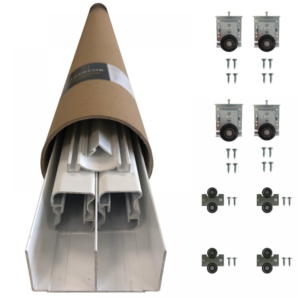 Rail de placard Kit complet DUCA pour 2 vantaux L1500mm alu - Mr