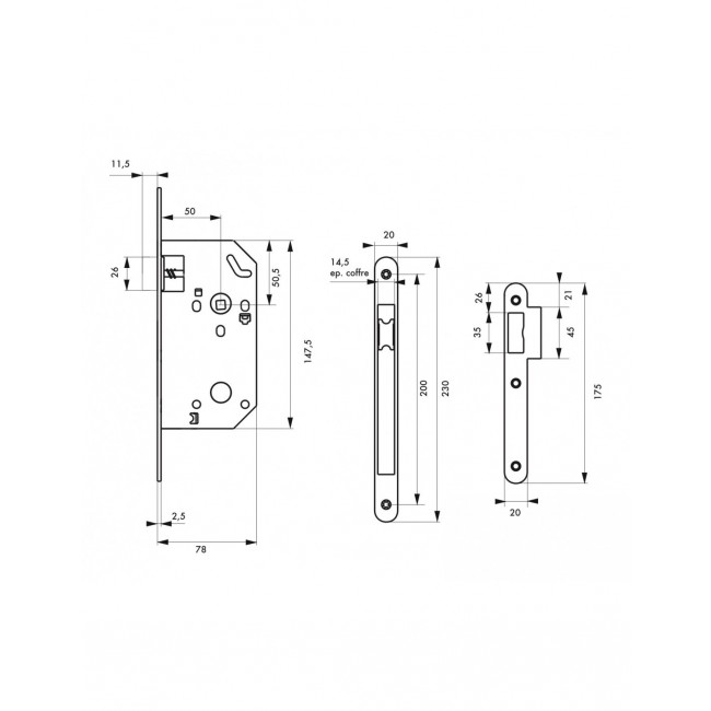 schema_Serrure à larder à bec de cane seul - têtière nickelé - axe 50 mm - Monomax_bricozor.jpeg FTH THIRARD
