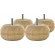 Pied de meuble boule - crantée - en bois - 85 mm