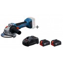 Pack Meuleuse GWS 18V-8 125mm 06019N9000 + 2 batteries PRO GBA 18V 4.0Ah + chargeur PRO BOSCH