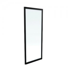 Retour pour paroi de douche Factory - verre transparent - profil noir mat AURLANE