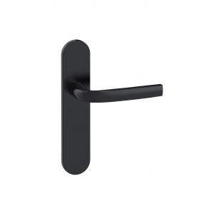 Poignées de porte sur plaques - entraxe 165 mm - noir mat Onyx - Logio - bec-de-cane VACHETTE