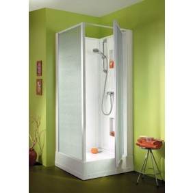 Cabine de douche 90x90 cm - accès par porte pivotante  - Izibox 