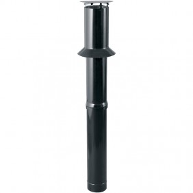 Terminal vertical noir pour poêle à granulés étanche - diamètre 80x125 TEN