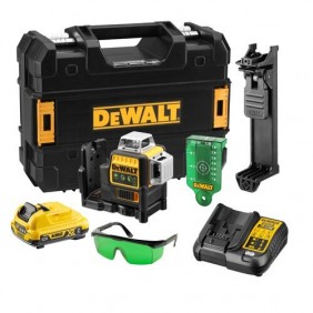 Niveau laser multilignes 3x360° 10,8V + batterie 2Ah, chargeur et coffret T-Stak - DCE089D1G-QW DEWALT